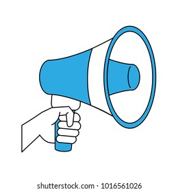 Hand with bullhorn