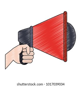 Hand with bullhorn