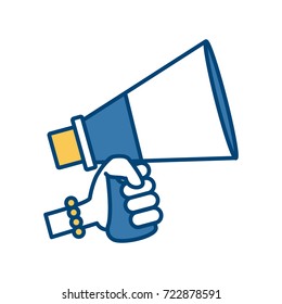 Hand with bullhorn