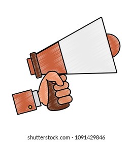 Hand with bullhorn scribble