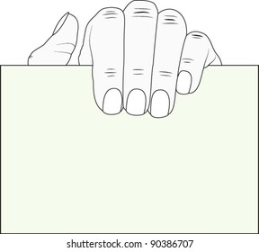 hand with business card