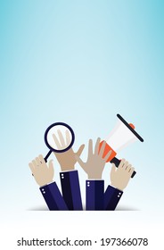 Hand, business concept, vector illustration.
