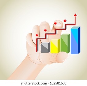 Hand business graph