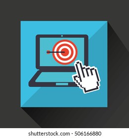 hand business growth tager pointer virtual vector illustration eps 10