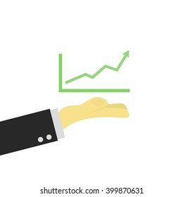 hand of  business man with  graph