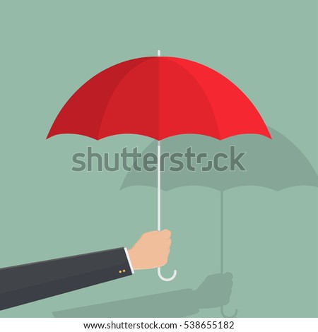 hand of business man hold umbrella.