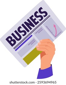 Hand With Business Newspaper Vector Illustration