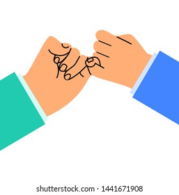 hand business promise flat design vector