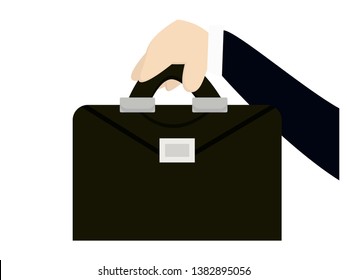 Hand of businessman holding briefcase