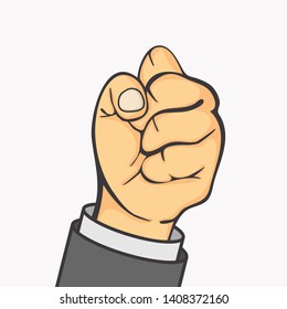 hand businessman Make fist gesture