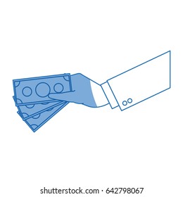 hand businessman with money bill pay