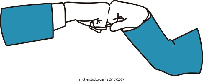 The hand of a businessman who has a fist bump