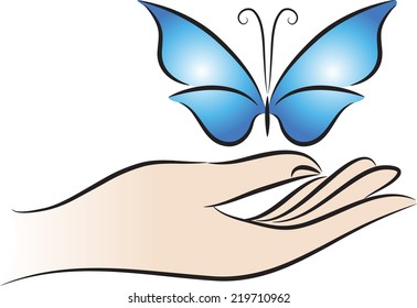 hand and butterfly