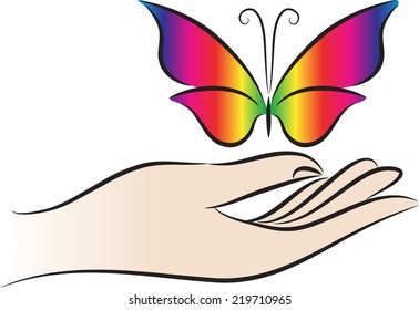 hand and butterfly