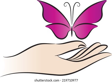 hand and butterfly