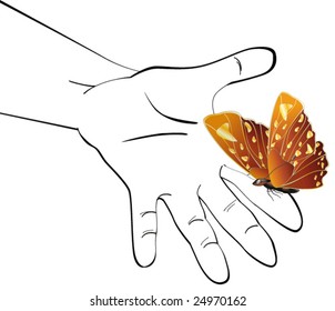 hand and the butterfly