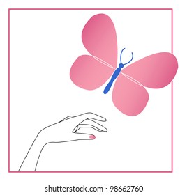 Hand with butterfly