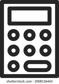 Hand calculator, illustration, vector on a white background.