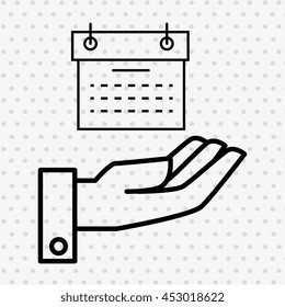 hand and calendar isolated icon design, vector illustration  graphic 