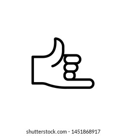 Hand call gesture outline icon. Element of hand gesture illustration icon. signs, symbols can be used for web, logo, mobile app, UI, UX