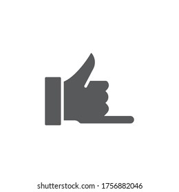 Hand call gesture vector icon symbol isolated on white background