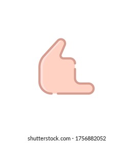 Hand call gesture vector icon symbol isolated on white background