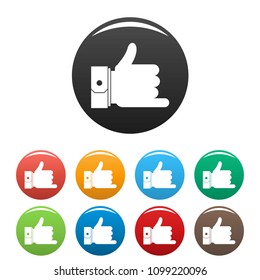 Hand call icon. Simple illustration of hand call vector icons set color isolated on white