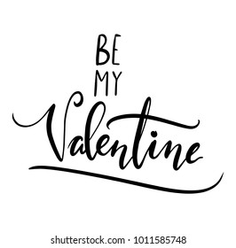 hand callligraphy card "be my valentine"