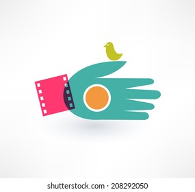 Hand the camera icon