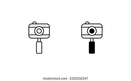 Hand Camera icon design with white background stock illustration