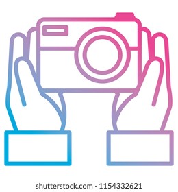 hand with camera photographic
