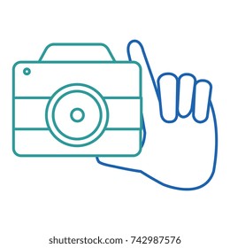 hand with camera photographic