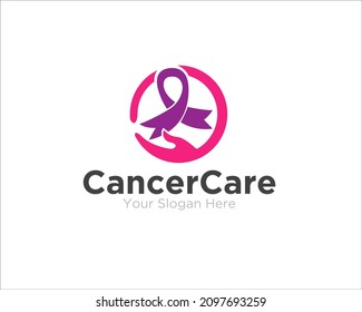 Hand Cancer Care Logo Designs For Medical Service And Clinic Icon