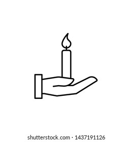 hand, candle, death outline icon. detailed set of death illustrations icons. can be used for web, logo, mobile app, UI, UX