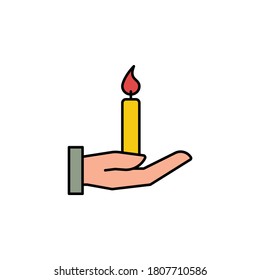 hand, candle, death outline icon. detailed set of death illustrations icons. can be used for web, logo, mobile app, UI, UX
