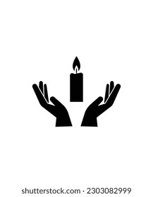hand with candle icon, vector best flat icon.