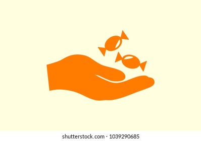 hand, candy, icon, illustration