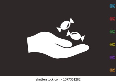 hand candy, icon illustration