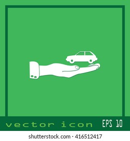 hand and car icon
