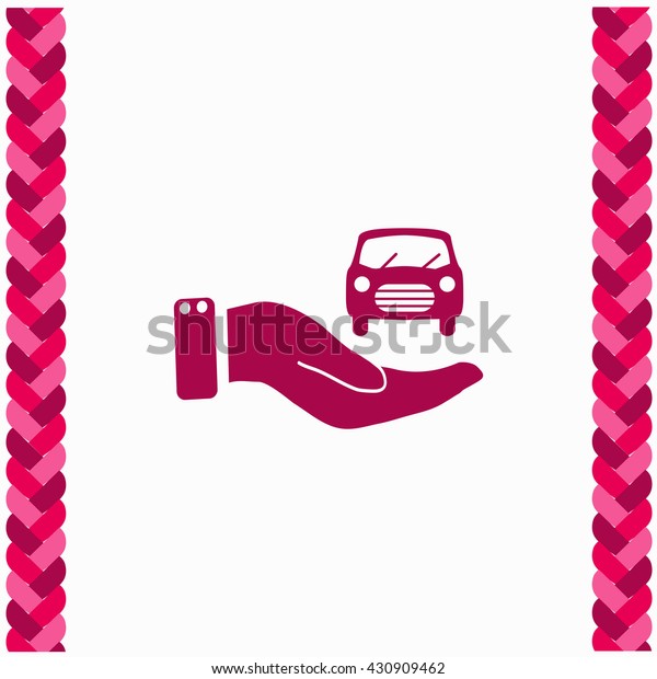Hand and\
car icon Flat Design. Isolated\
Illustration.