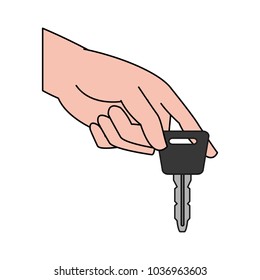 hand with car key security object