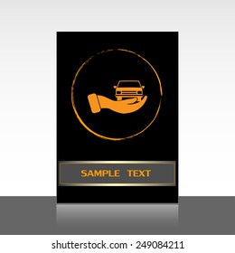 hand and car vector icon