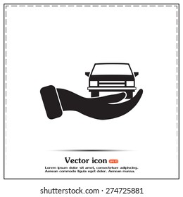 hand and car vector icon