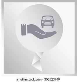 hand and car vector icon