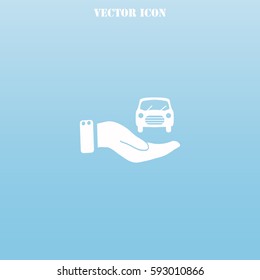 Hand and car vector  icon.