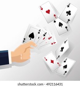 Hand and Cards of Poker design