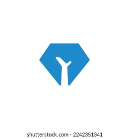 hand care blue diamond logo vector 