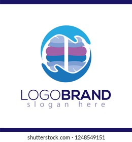 hand care with brain logo icon vector