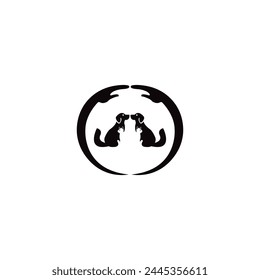 Hand care cat and dog logo design 