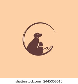 Hand care cat and dog logo design 